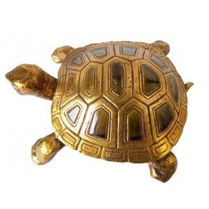 Freeman McFarlin Potteries U.S.A. Turtle Pottery 8in Figurine 24k Gold [COPY]
